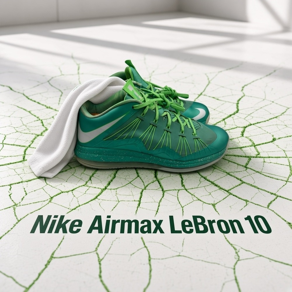 Nike LeBron 10 Low Easter Tarp Green Neo Turquoise 579765-300 Mens 11.5